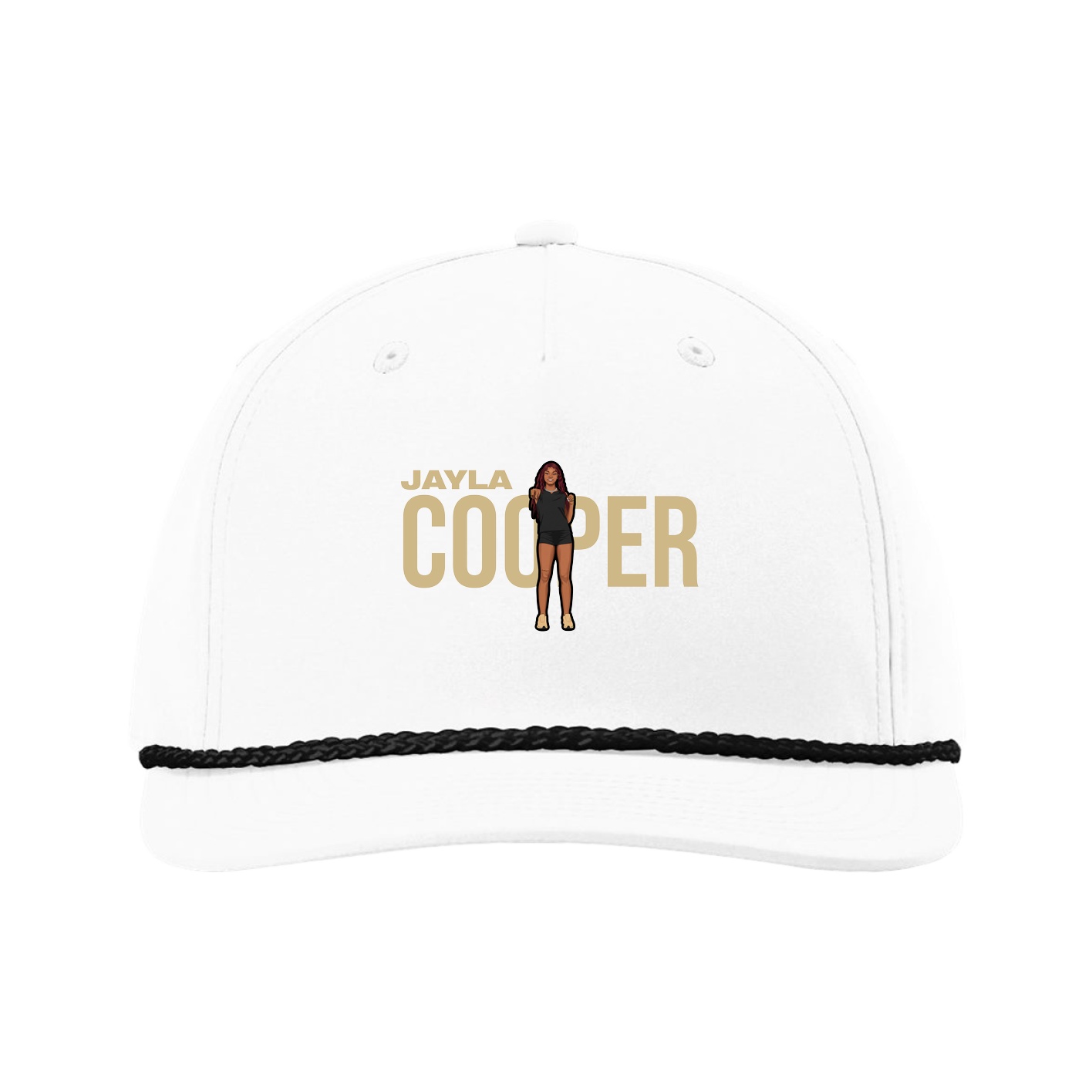 Five-Panel Classic Rope Cap — Player Name in White