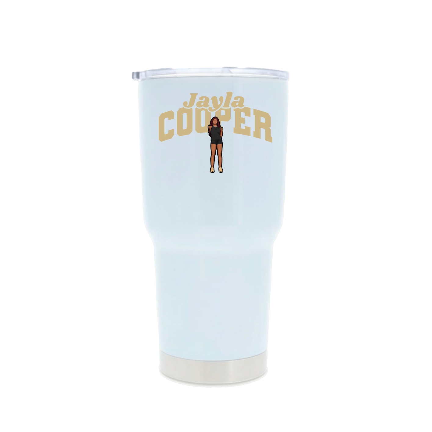 30oz Stainless Steel Tumbler — Signature Arch in White