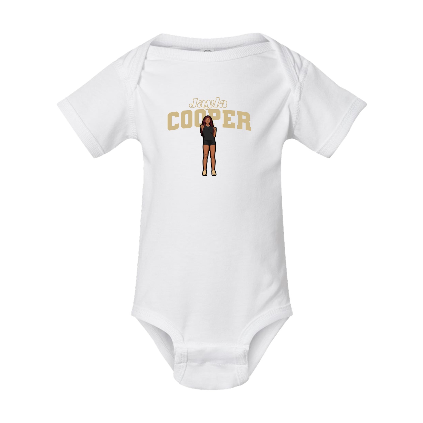 Baby Onesie — Name Arch in White