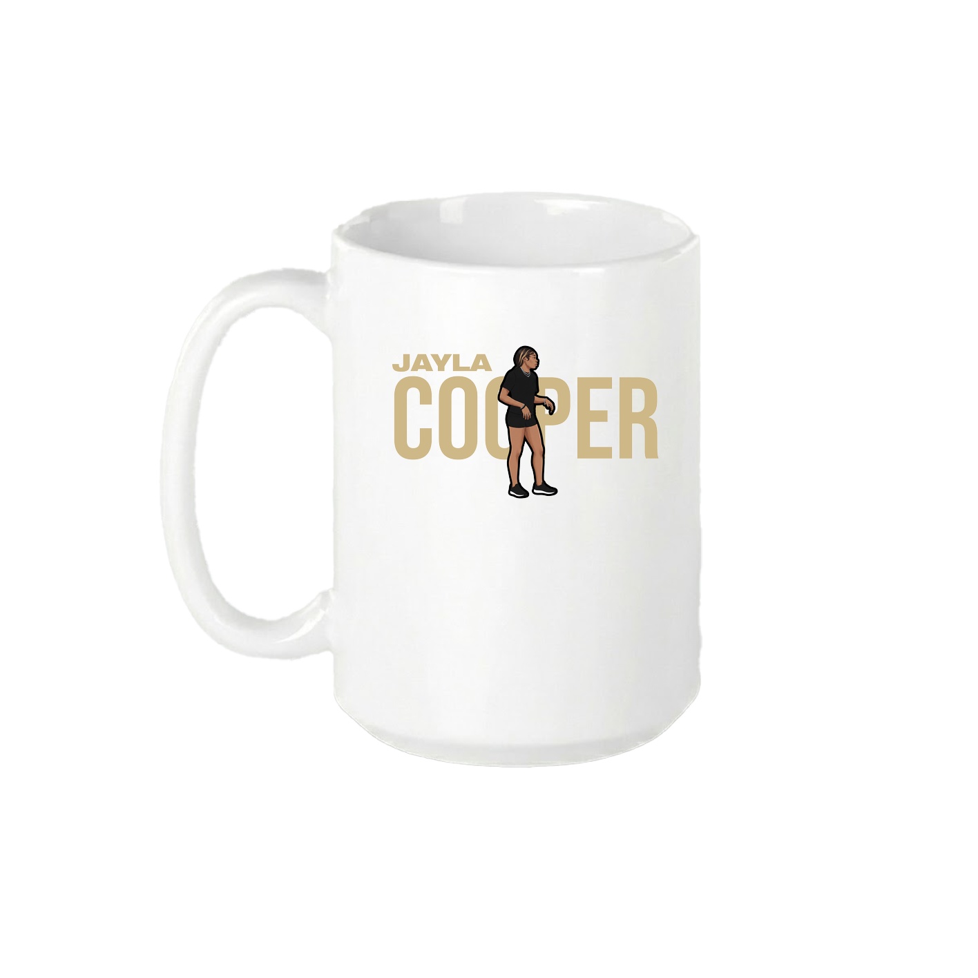 15oz Coffee Mug — Player Name in White