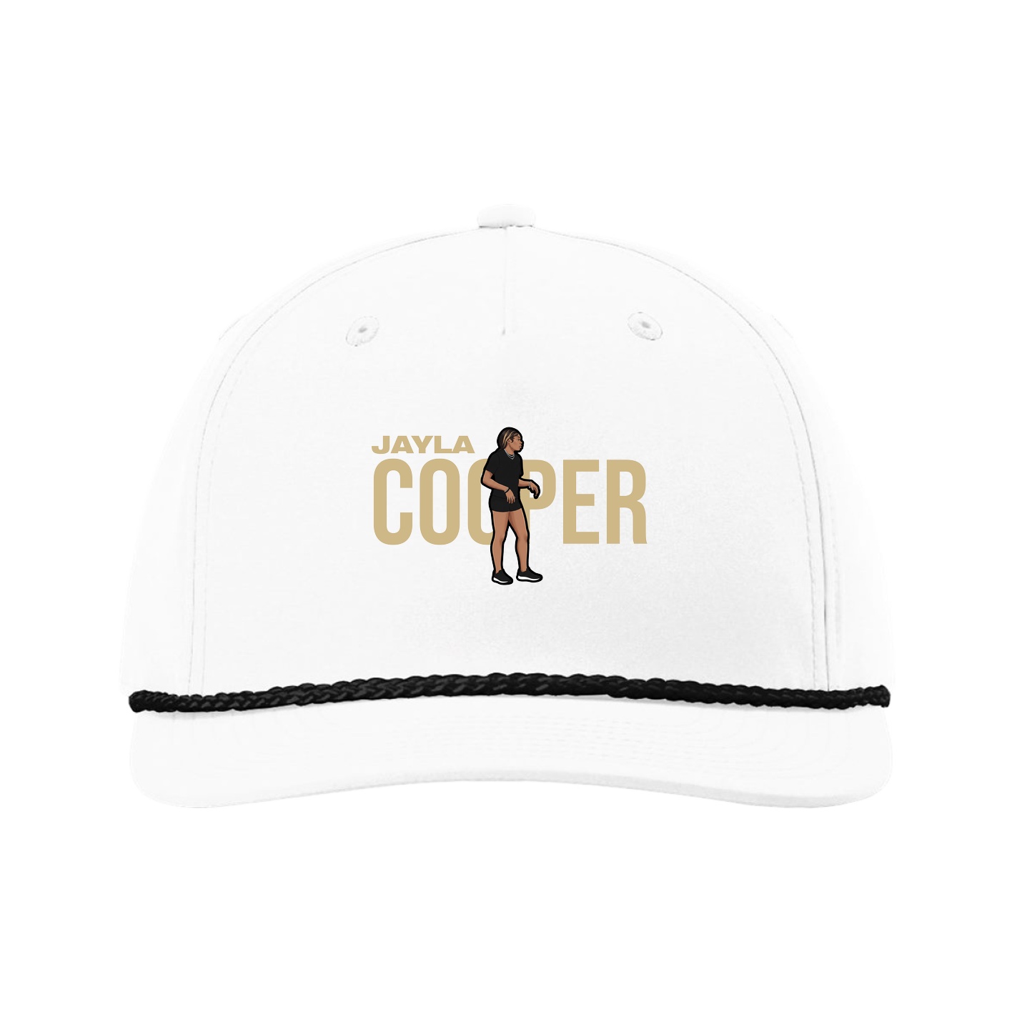 Five-Panel Classic Rope Cap — Player Name in White