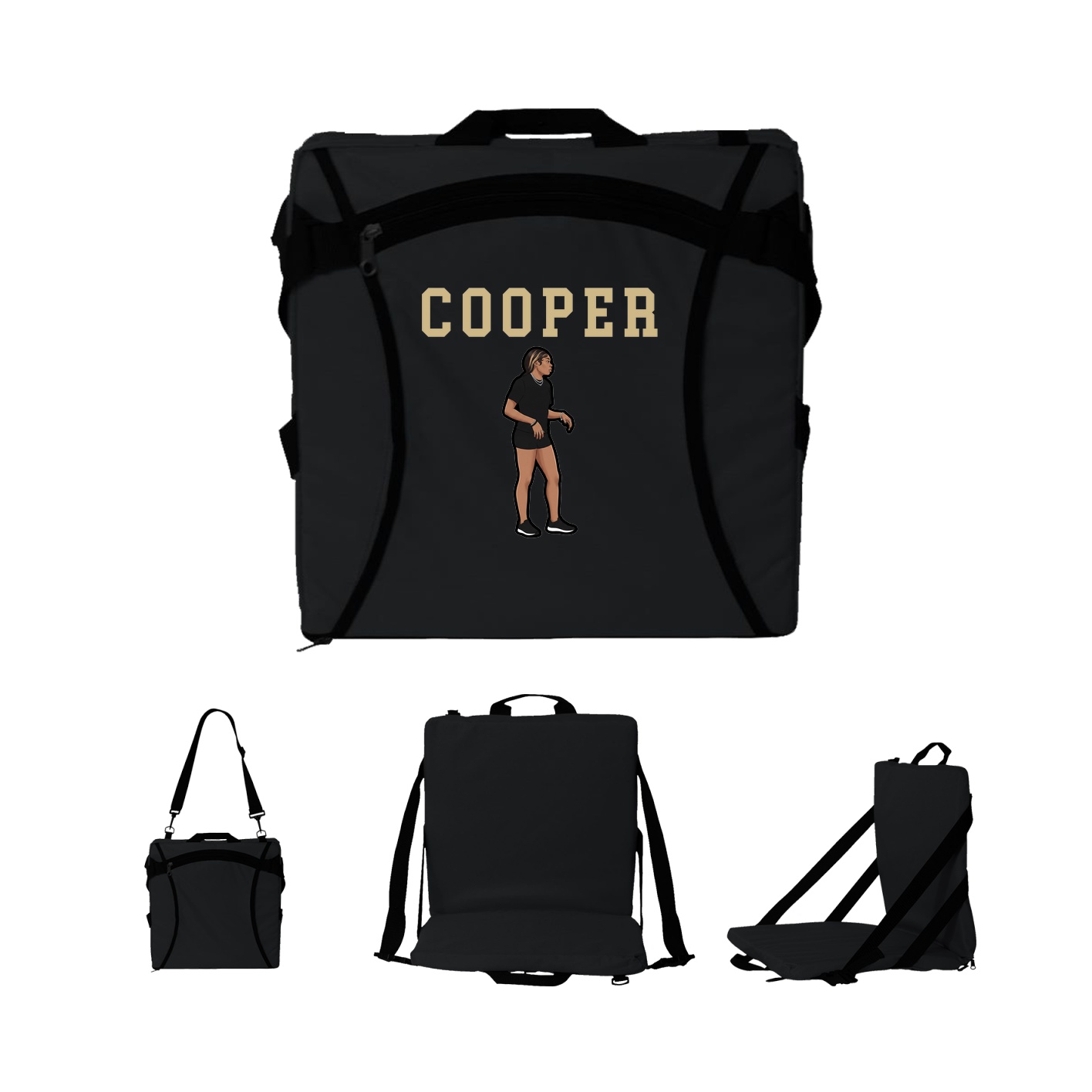 Folding Stadium Seat — Shirsey in Black