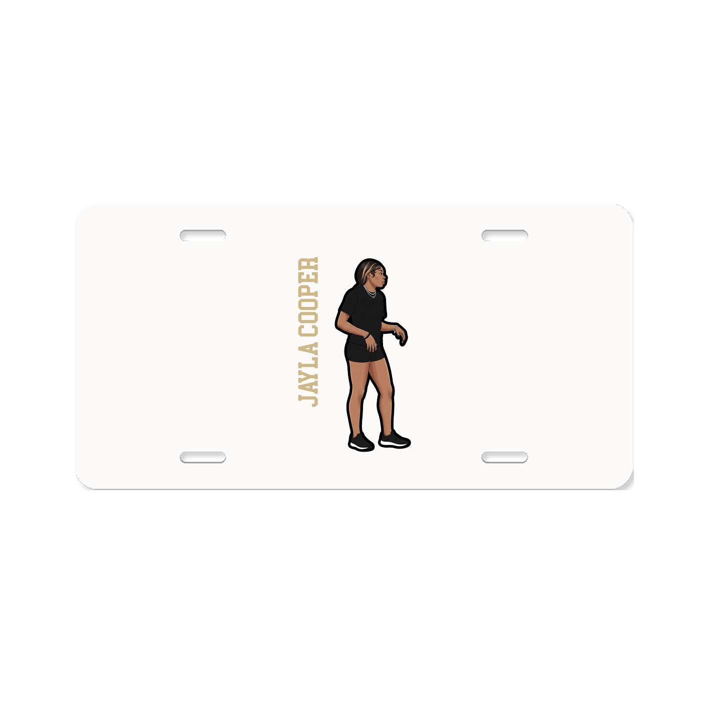 License Plate — Name Vertical in Classic