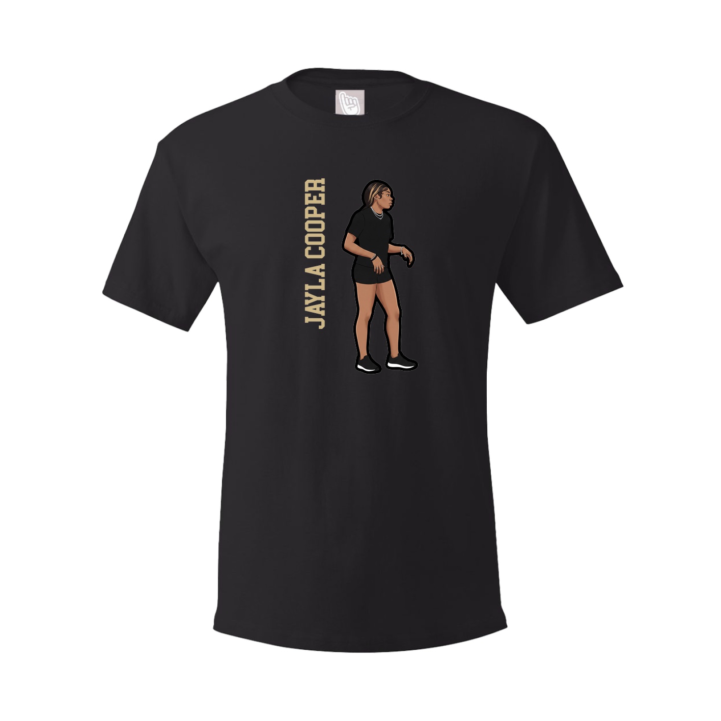 Youth Tee — Name Vertical in Black