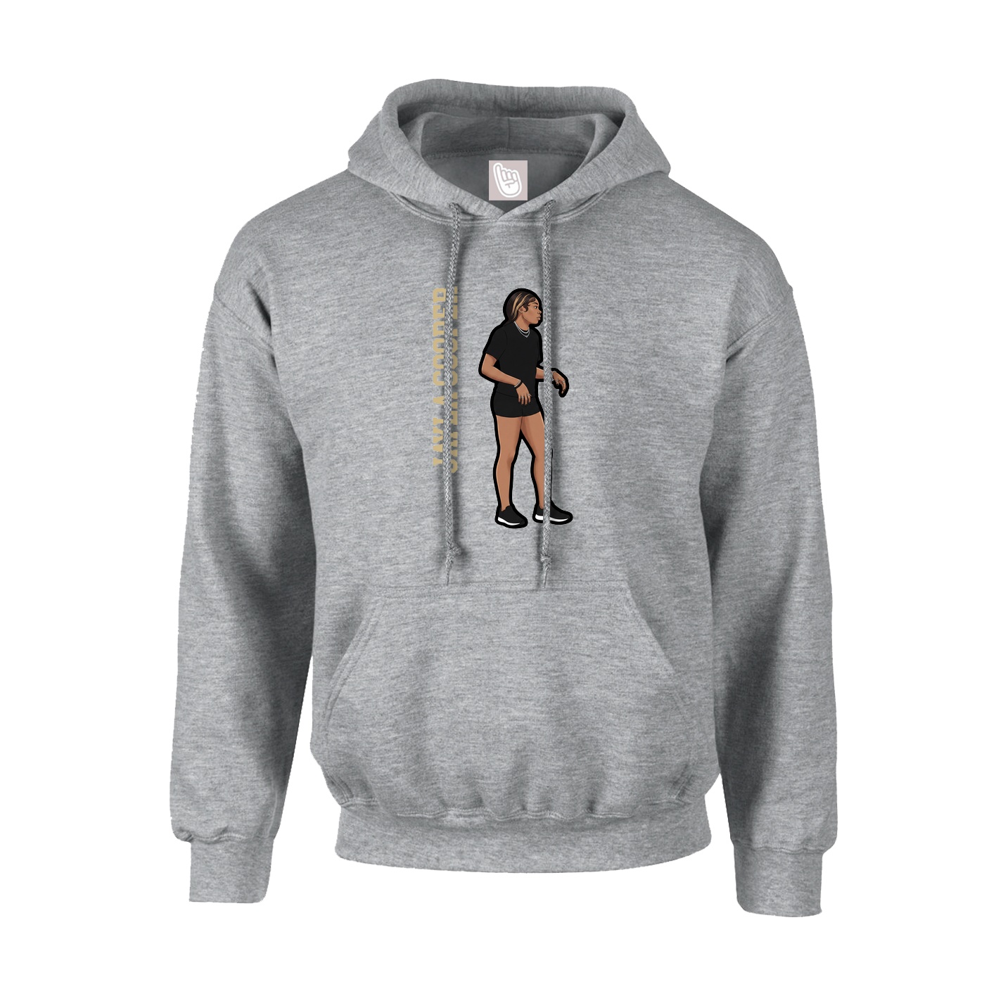 Youth Hoodie — Name Vertical in Grey
