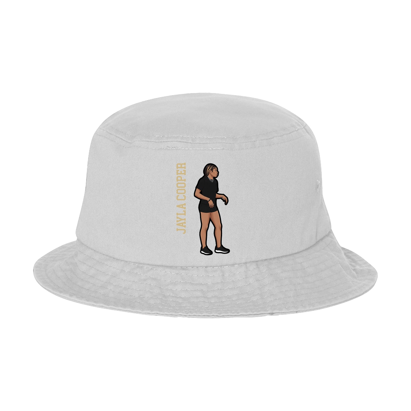 Bucket Cap — Name Vertical in White