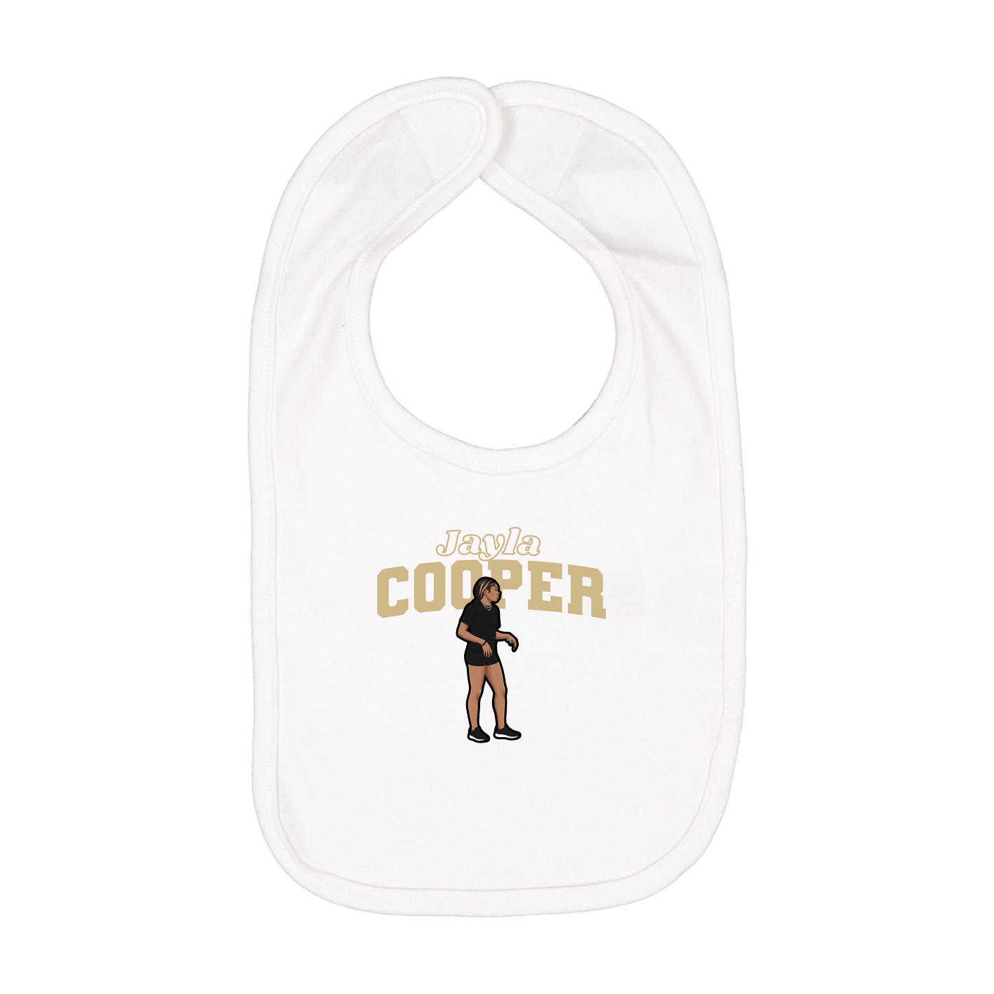 Infant Bib — Name Arch in White