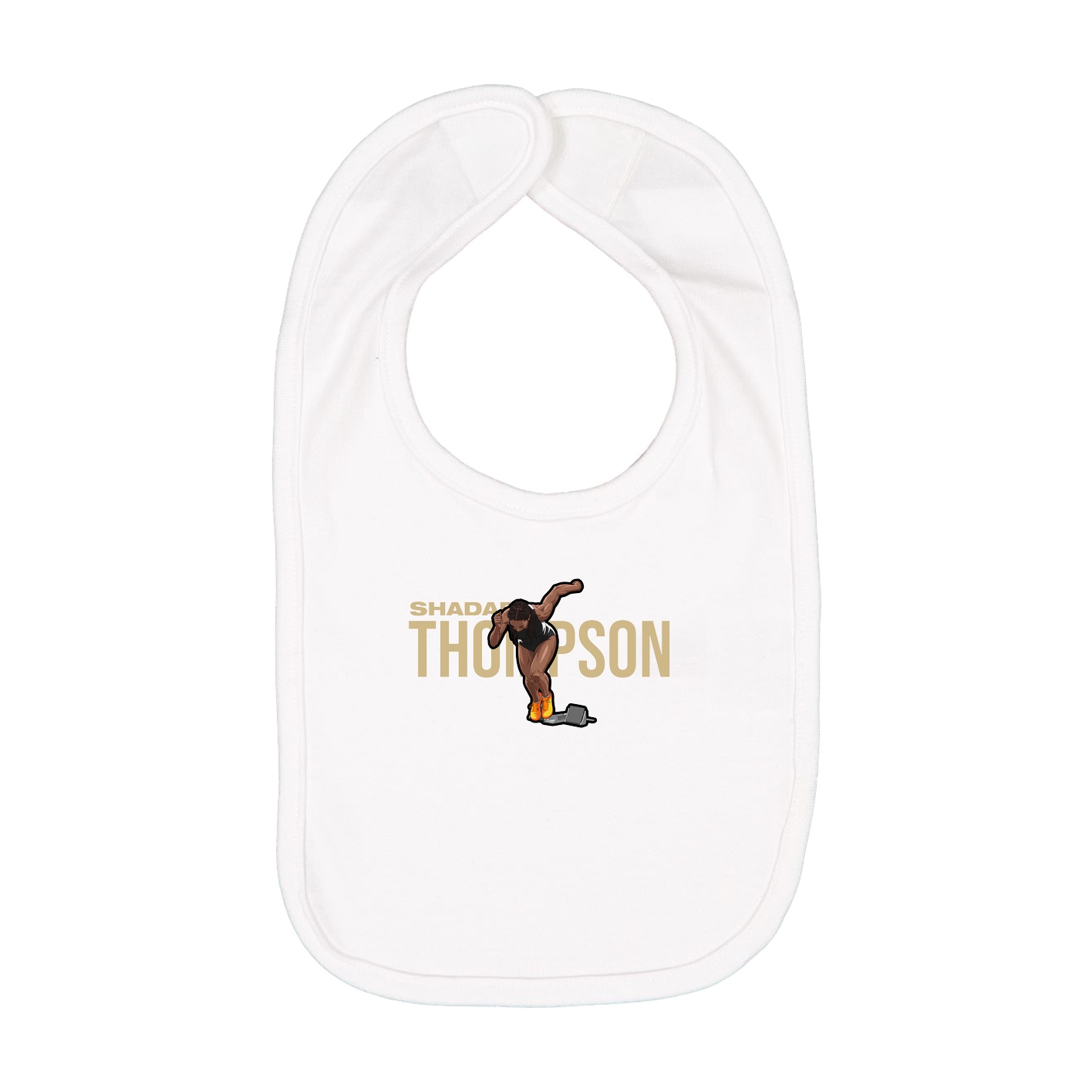 Infant Bib — Player Name in White