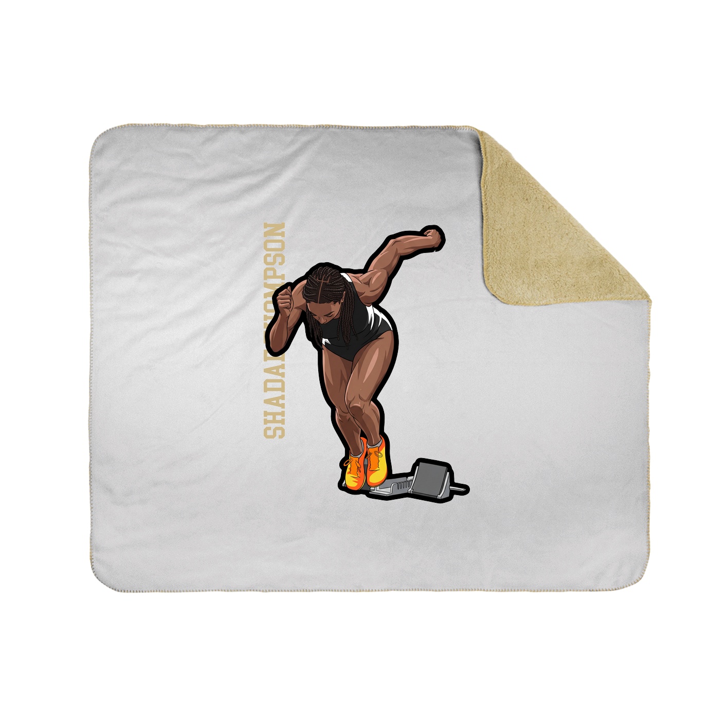 Throw Blanket — Name Vertical in White