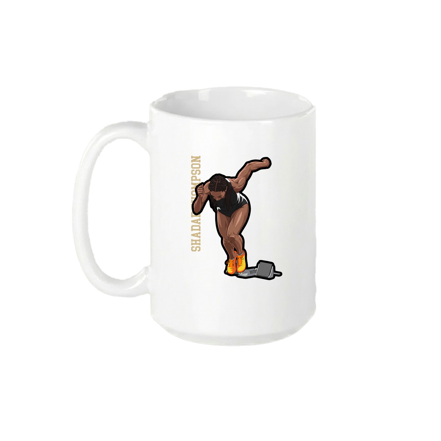 15oz Coffee Mug — Name Vertical in White