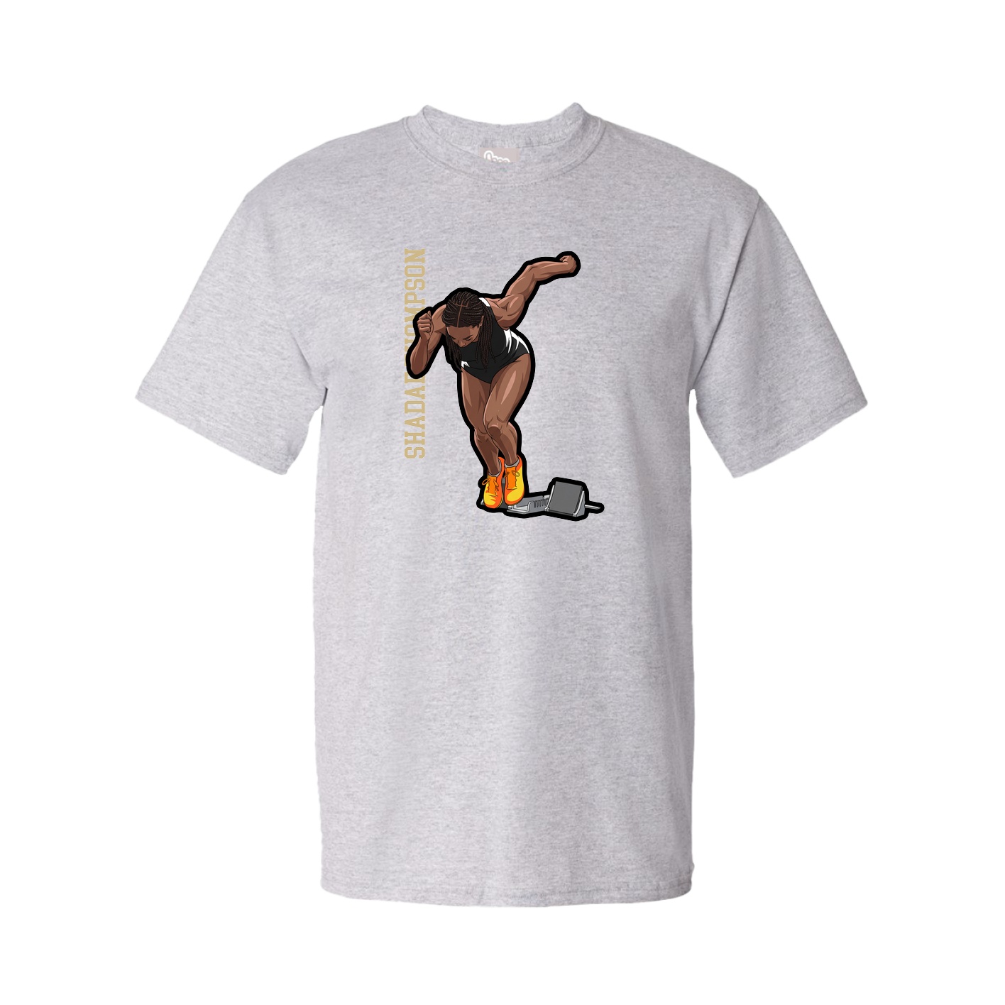 Youth Tee — Name Vertical in Grey