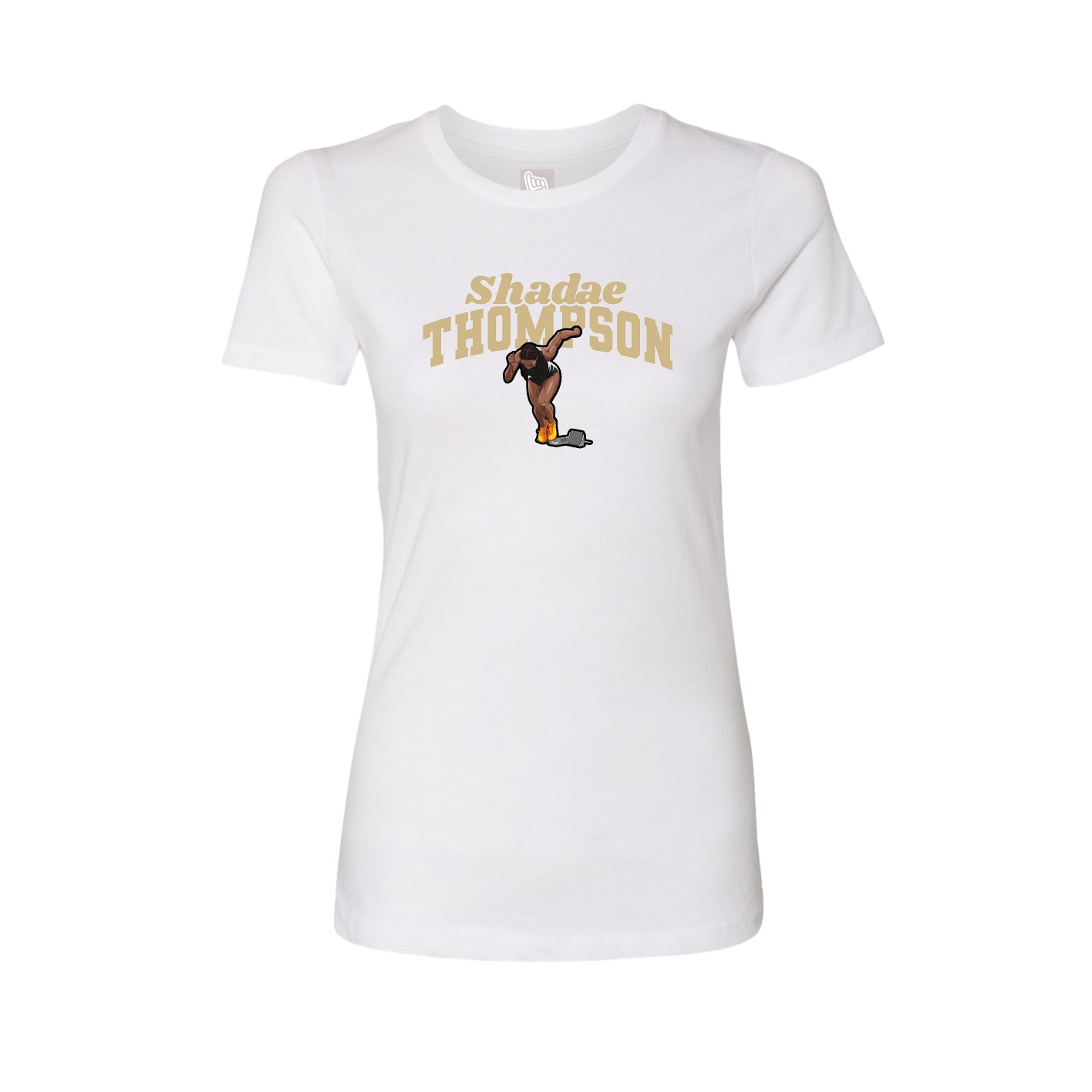Fitted Women's Tee — Signature Arch in White