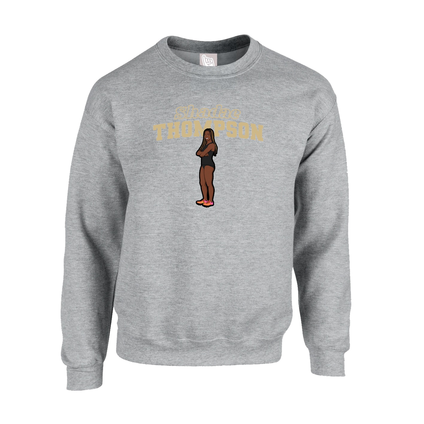 Fleece Crew — Name Arch in Grey