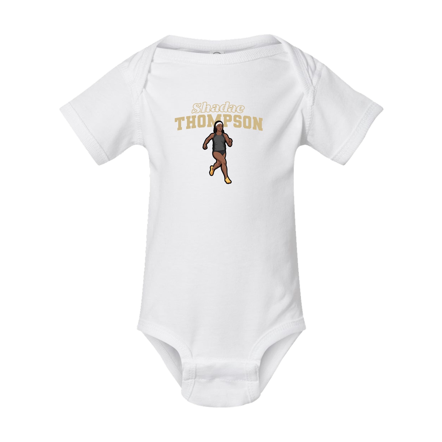 Baby Onesie — Name Arch in White