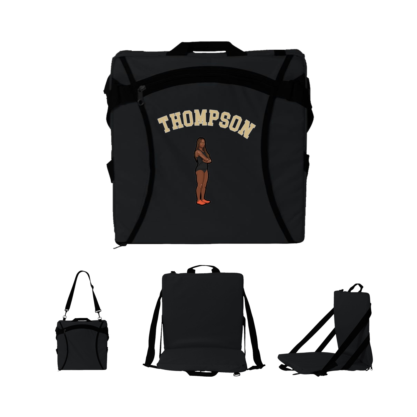 Folding Stadium Seat — Shirsey Arch in Black