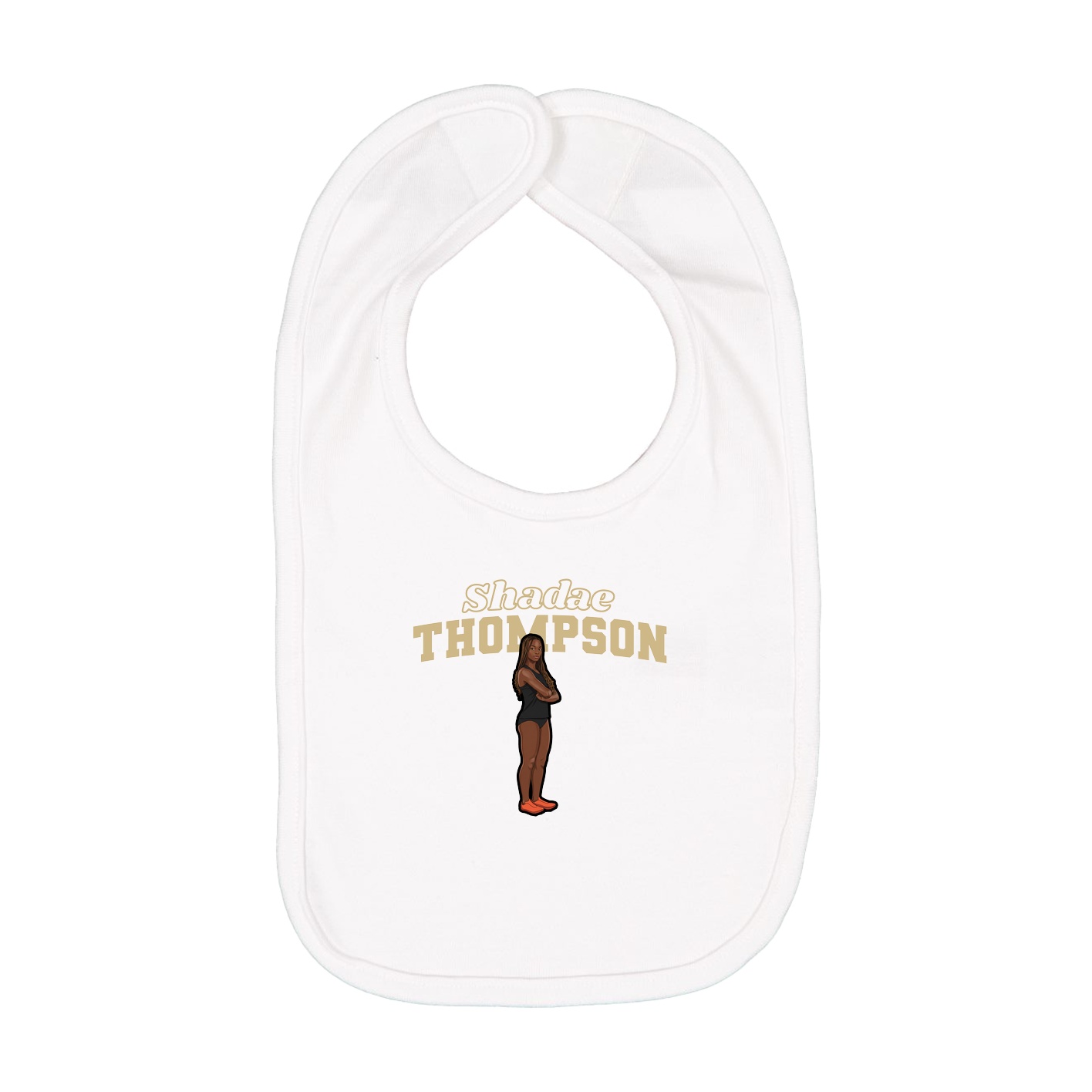 Infant Bib — Name Arch in White