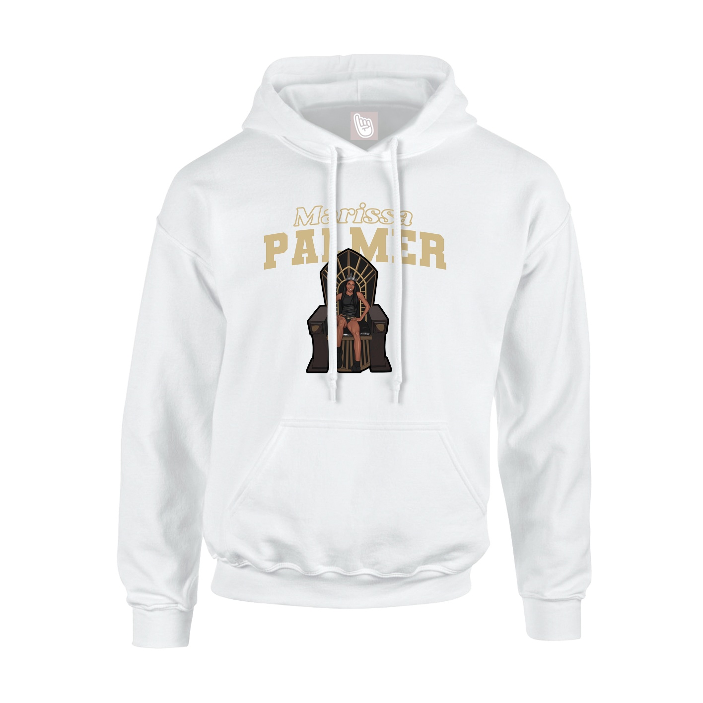 Youth Hoodie — Name Arch in White