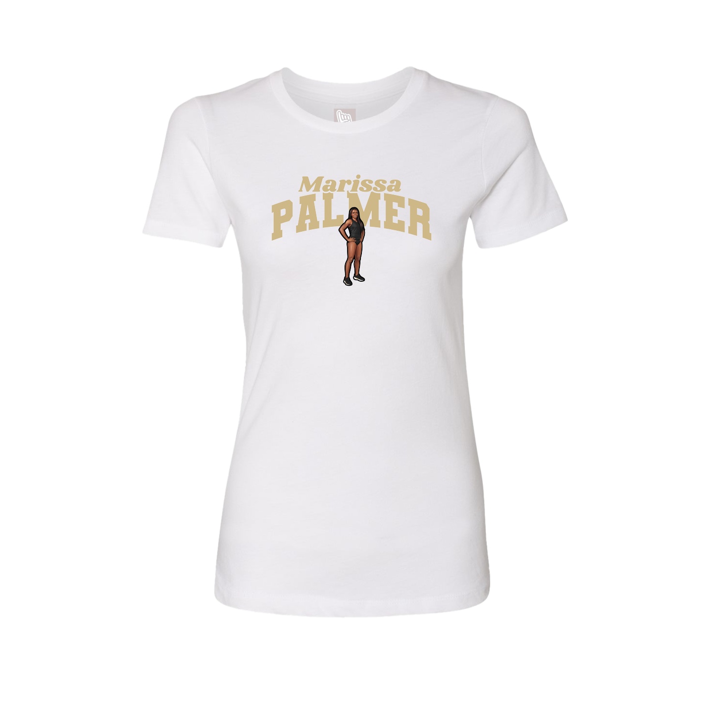 Fitted Women's Tee — Signature Arch in White
