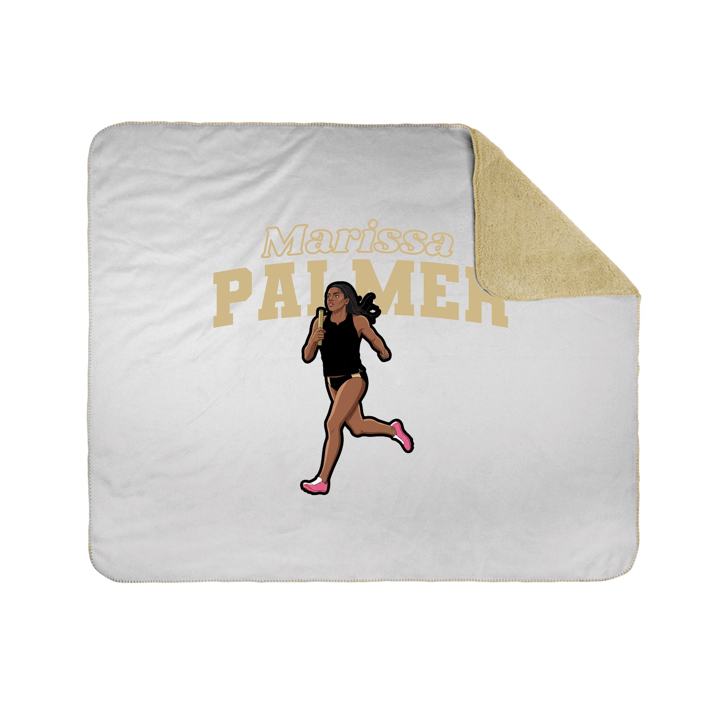 Throw Blanket — Name Arch in White