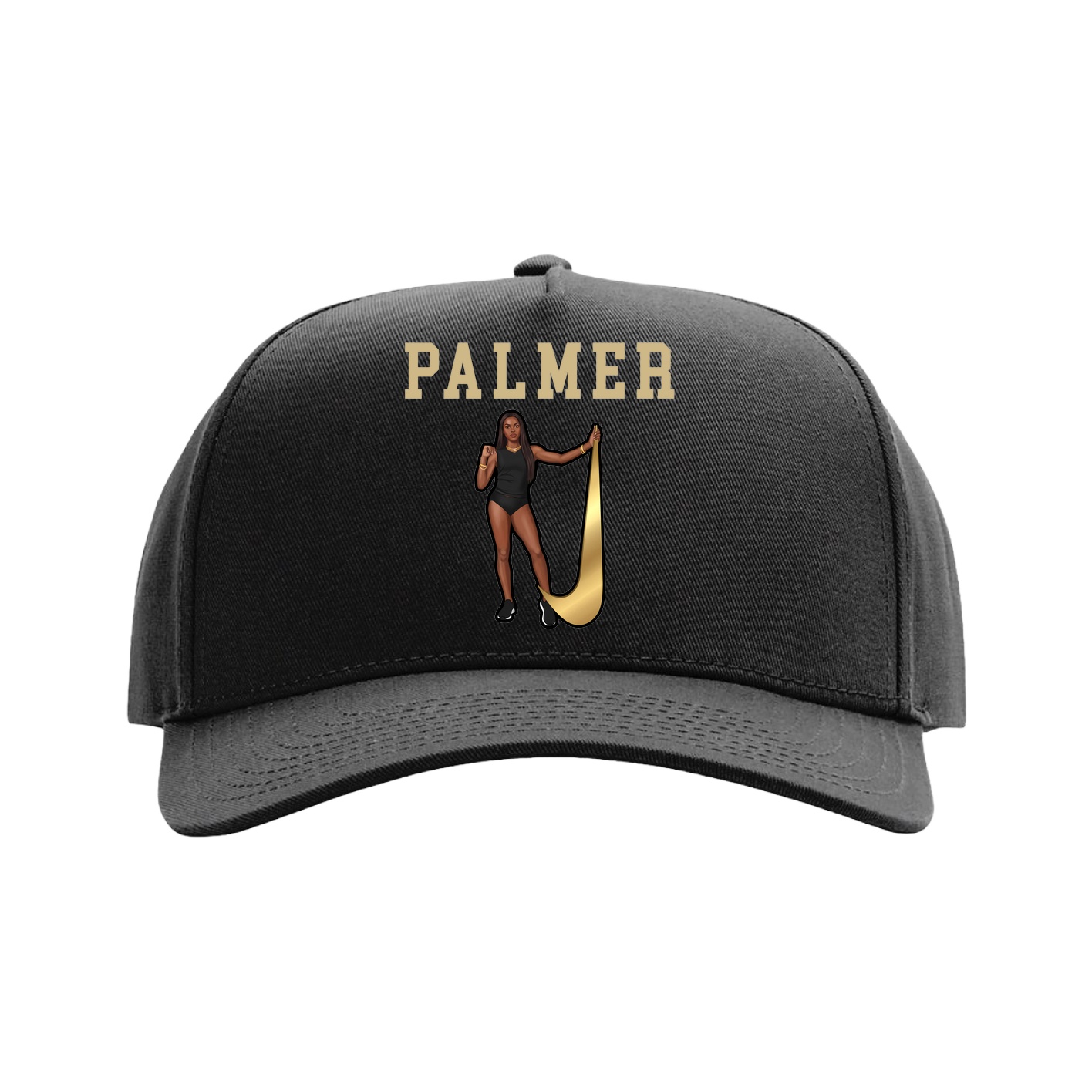 Full Fabric Five-Panel Champ Cap — Shirsey in Black