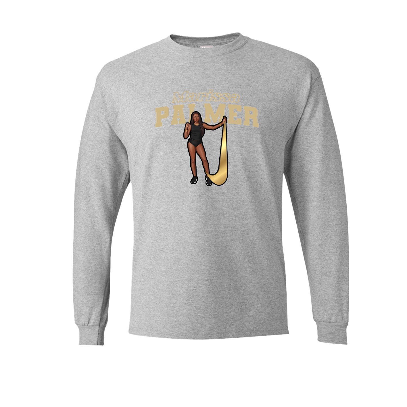 Long Sleeve Tee — Name Arch in Grey