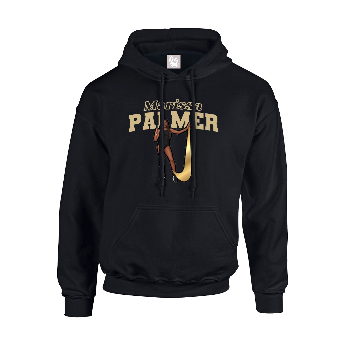 Youth Hoodie — Name Arch in Black