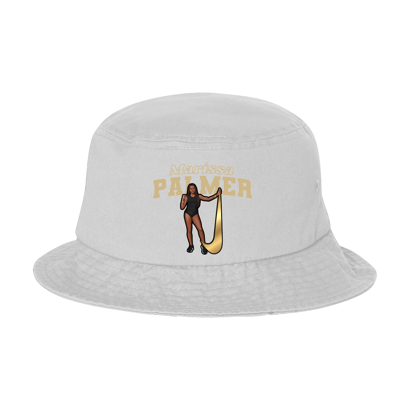 Bucket Cap — Name Arch in White