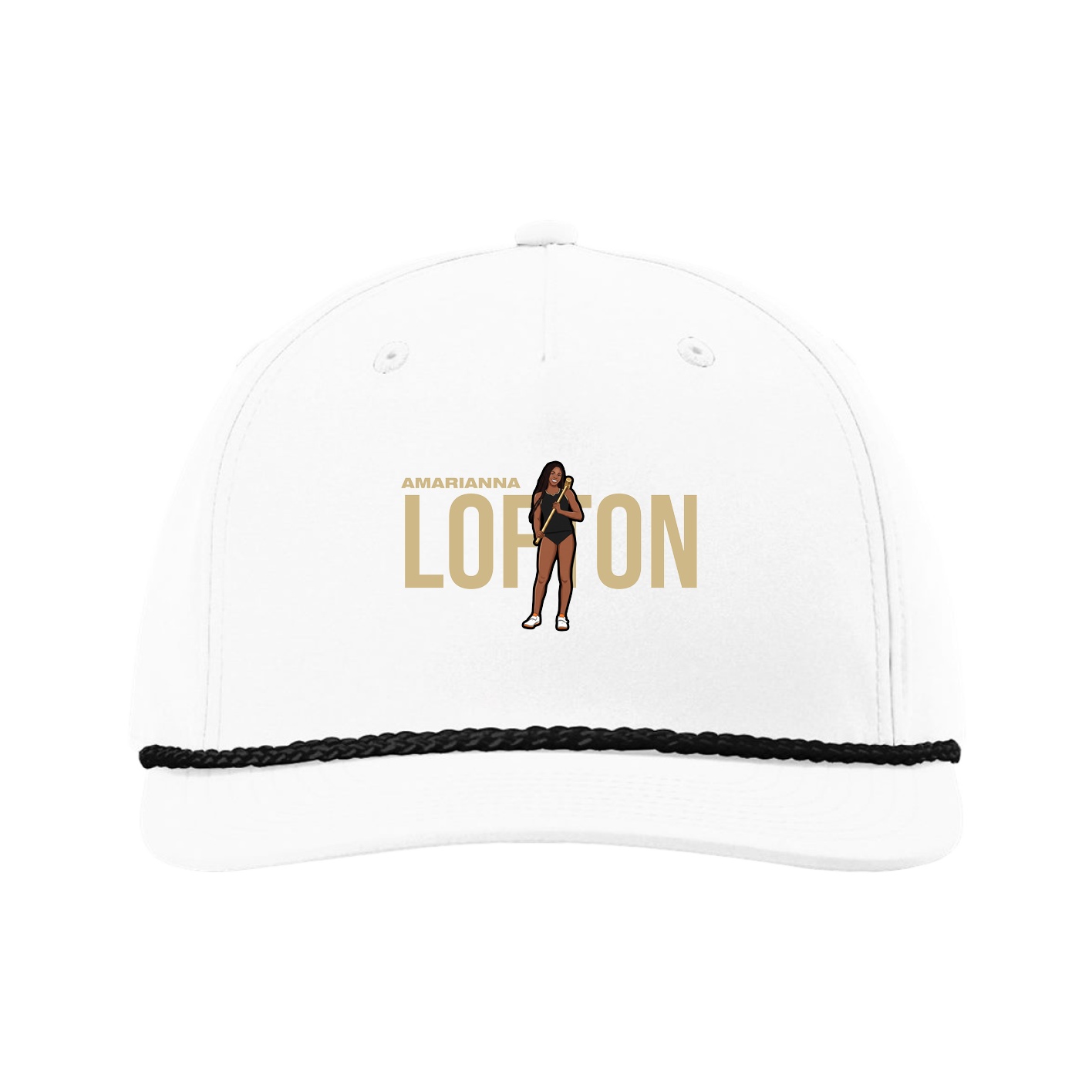 Five-Panel Classic Rope Cap — Player Name in White