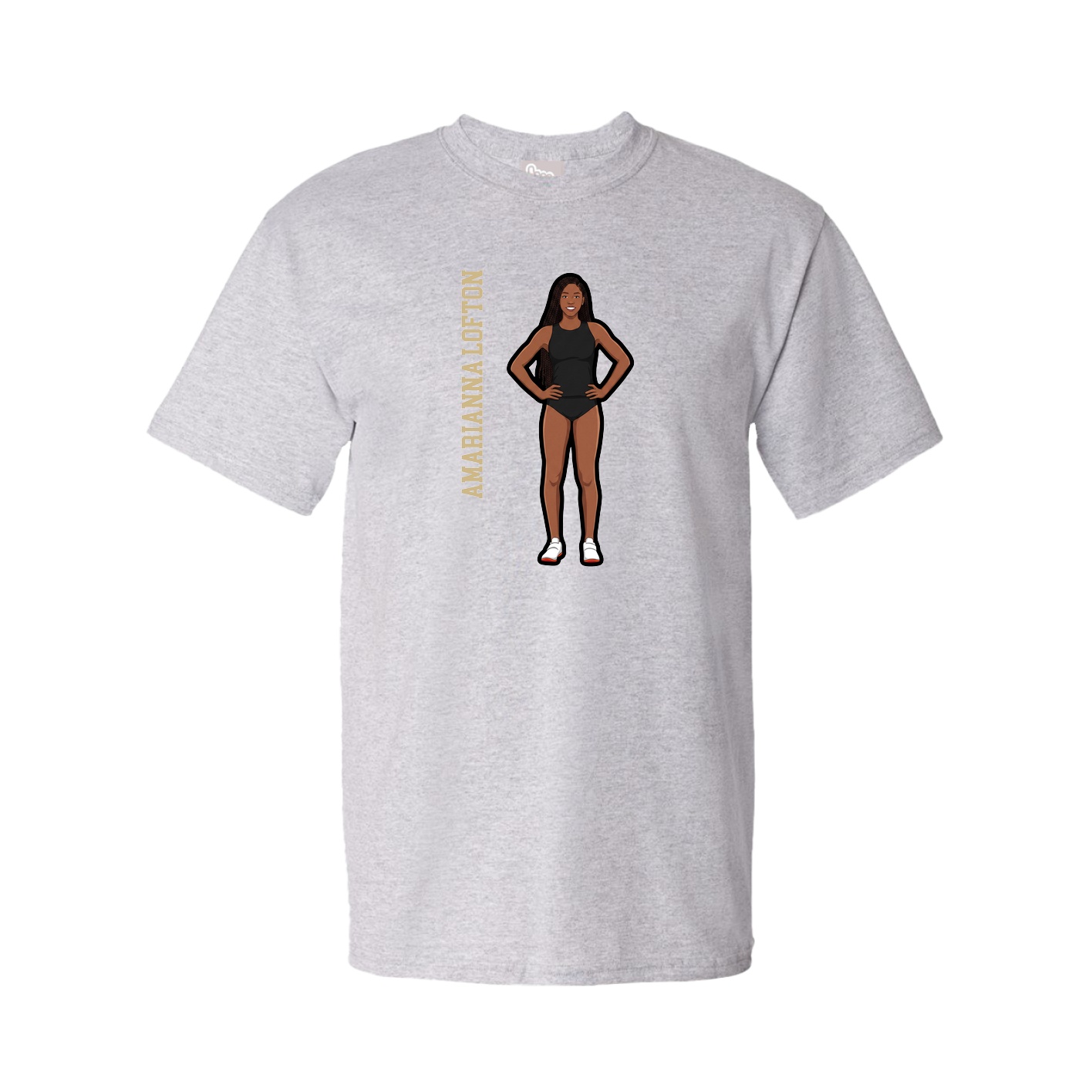 Tee — Name Vertical in Grey