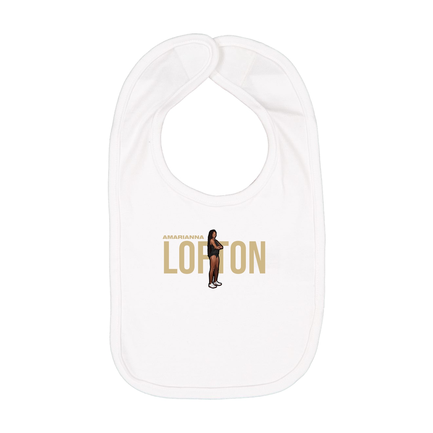Infant Bib — Player Name in White