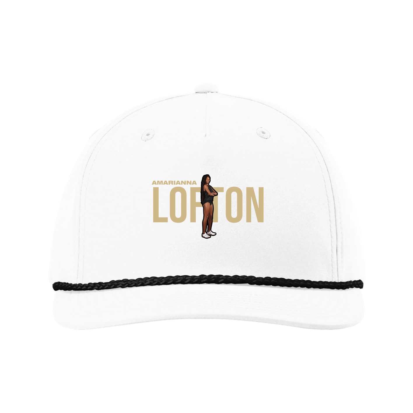 Five-Panel Classic Rope Cap — Player Name in White