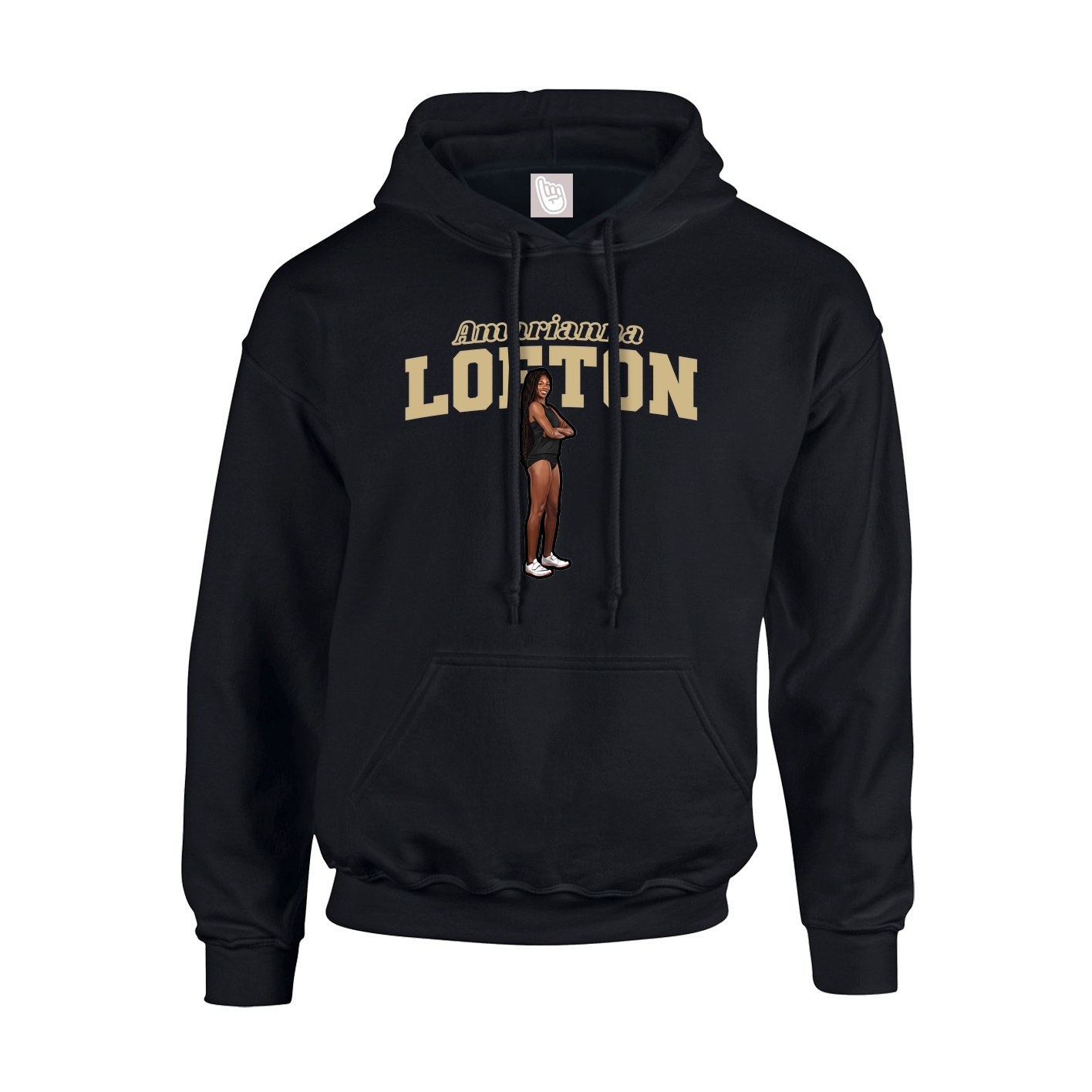 Youth Hoodie — Name Arch in Black