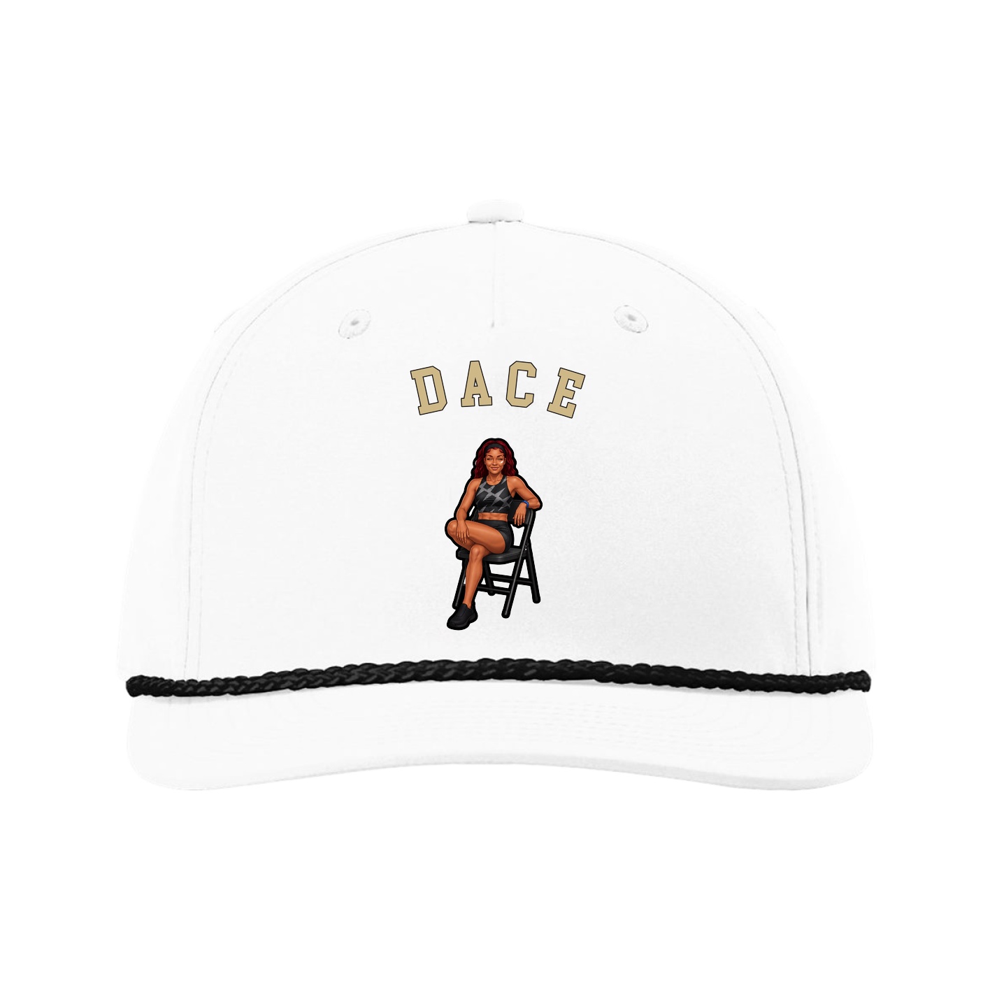 Five-Panel Classic Rope Cap — Shirsey Arch in White