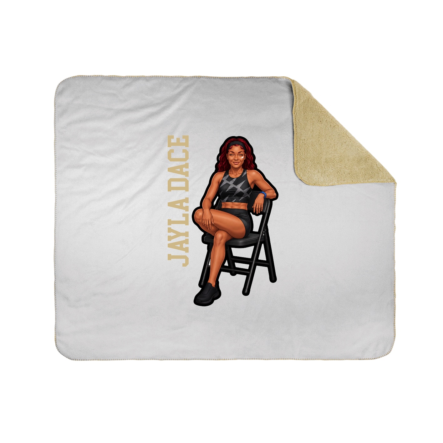 Throw Blanket — Name Vertical in White