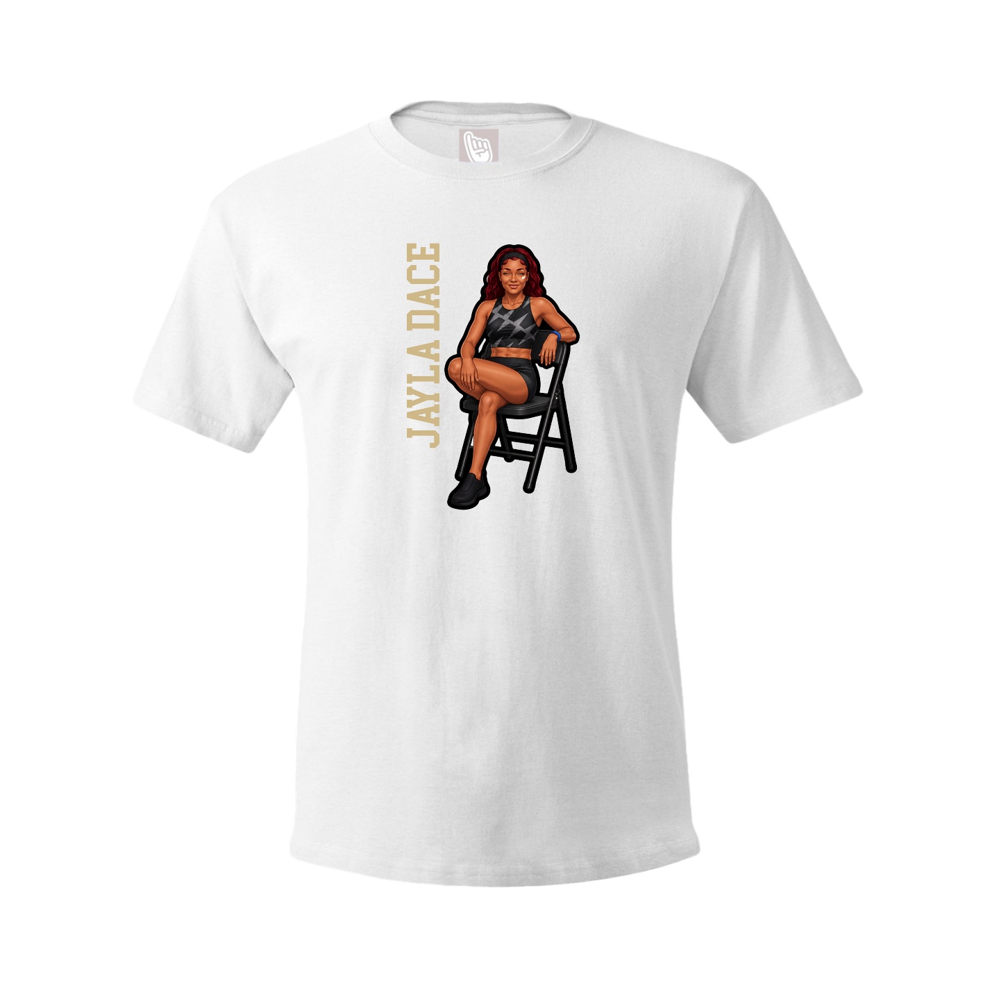 Youth Tee — Name Vertical in White