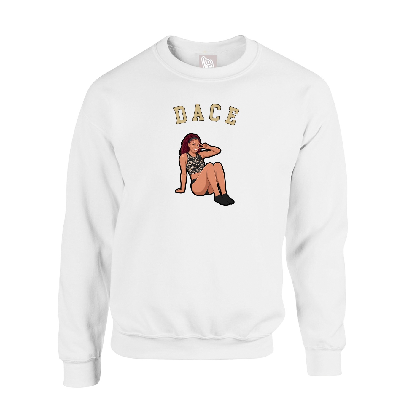 Fleece Crew — Shirsey Arch in White