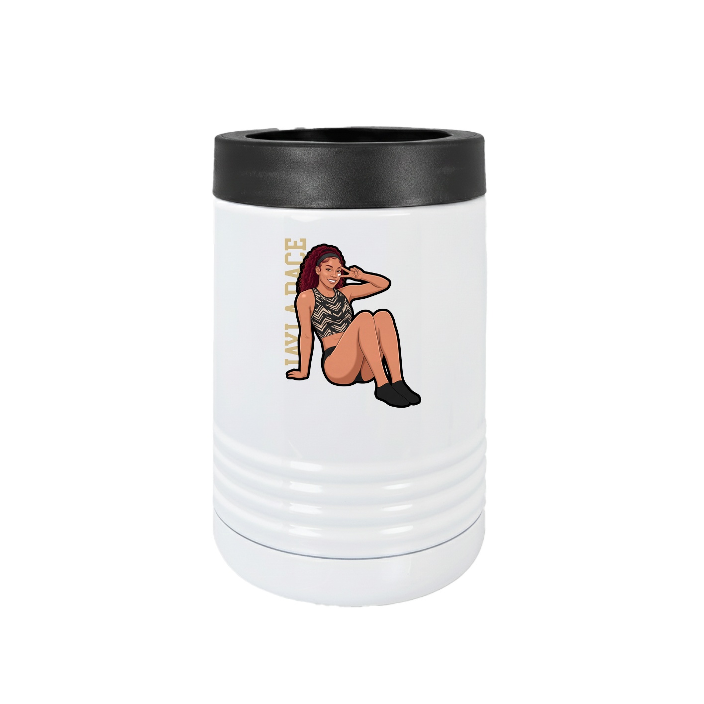 Beverage Holder — Name Vertical in White