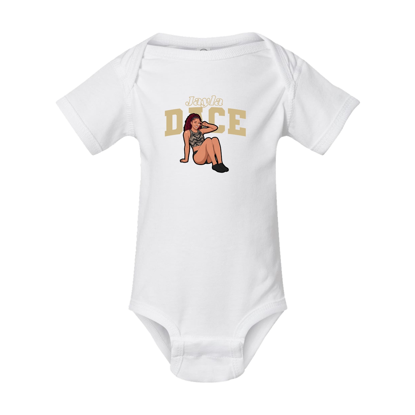 Baby Onesie — Name Arch in White