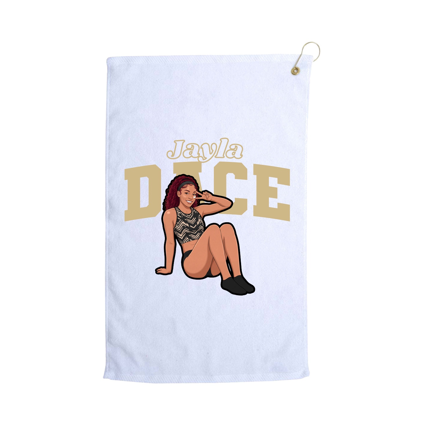 Golf Towel — Name Arch in White