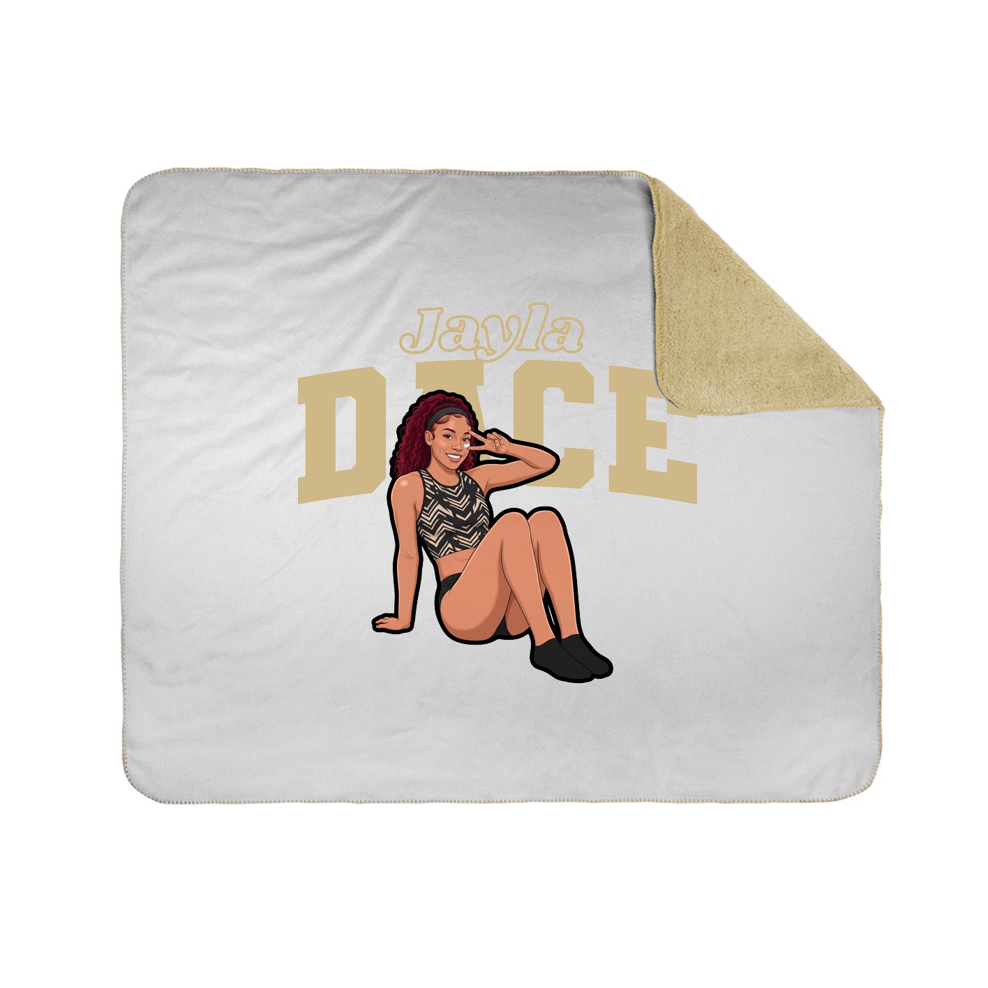 Throw Blanket — Name Arch in White