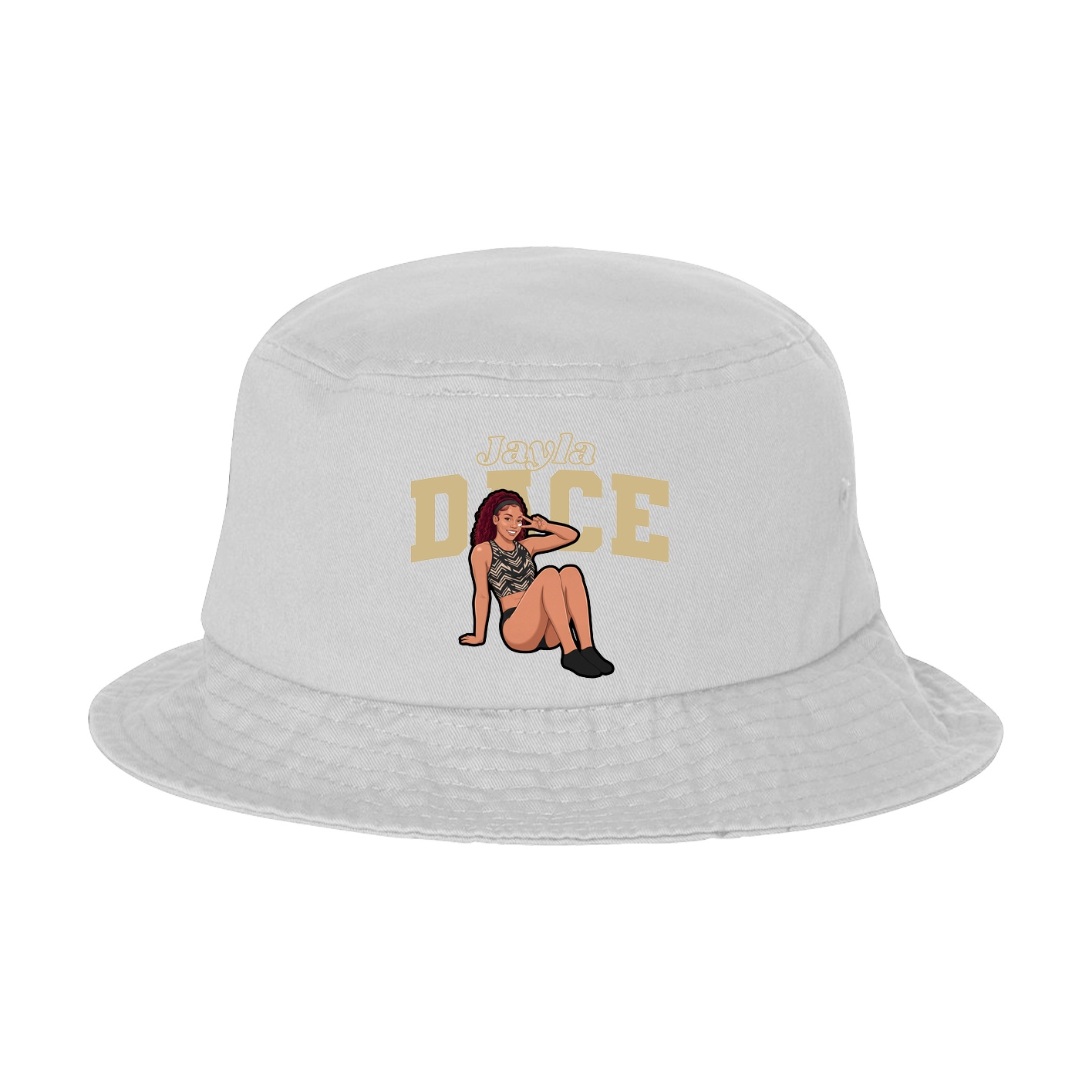 Bucket Cap — Name Arch in White