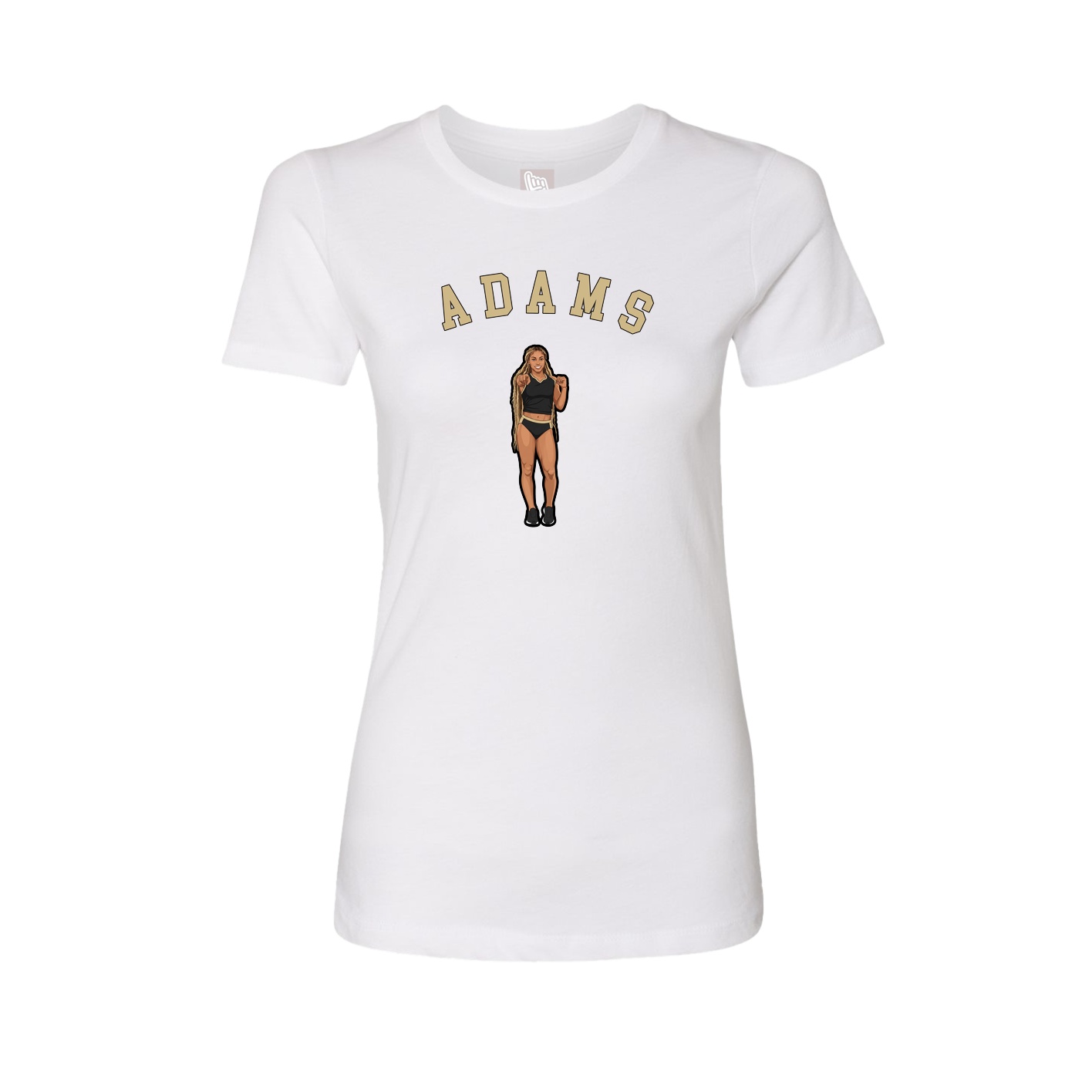 Fitted Women's Tee — Shirsey Arch in White