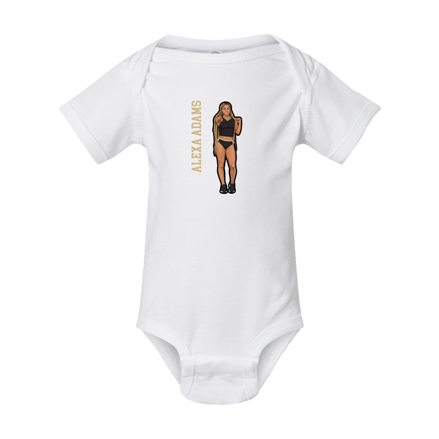 Baby Onesie — Name Vertical in White
