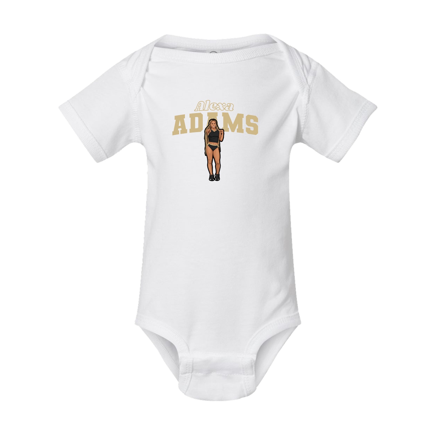 Baby Onesie — Name Arch in White