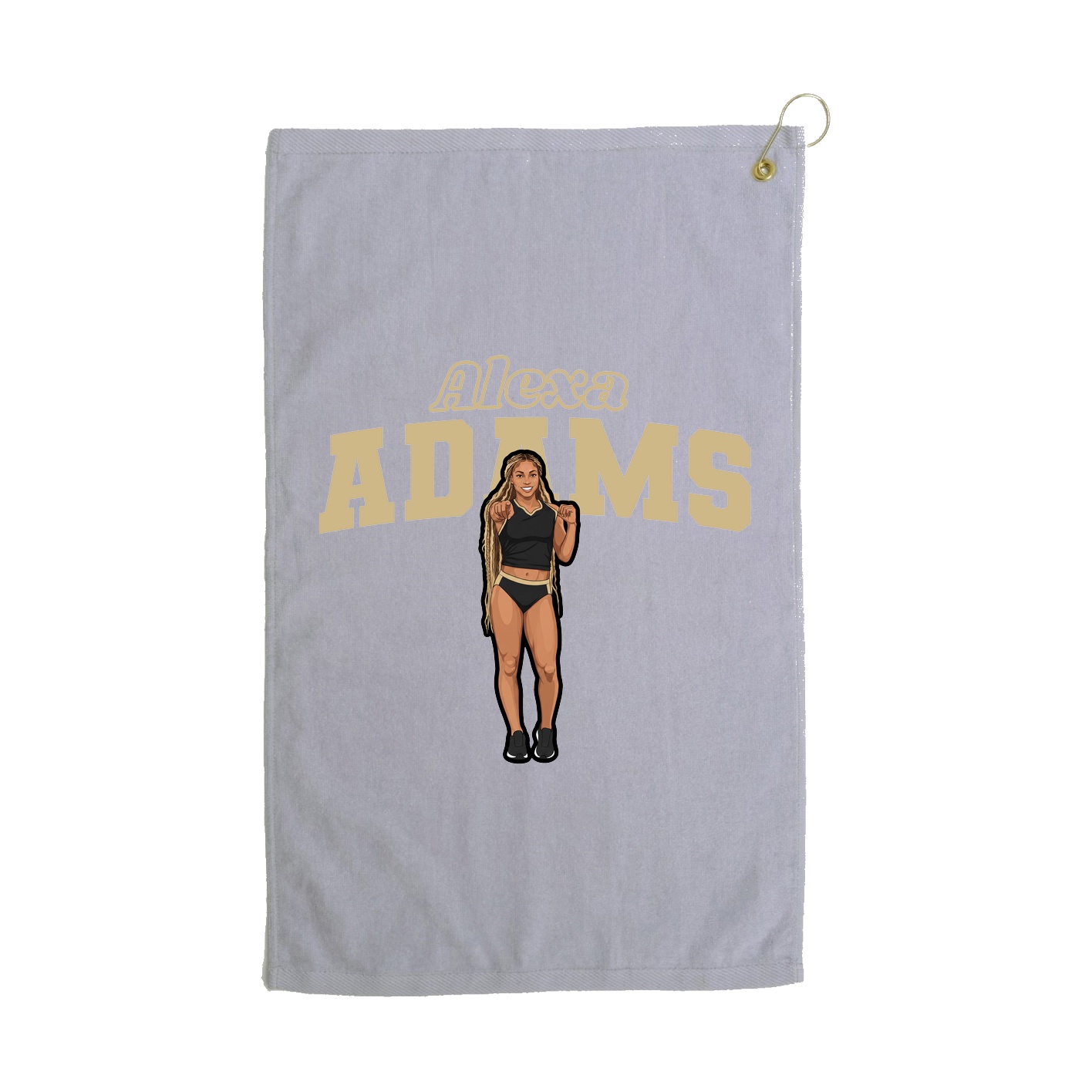 Golf Towel — Name Arch in Grey