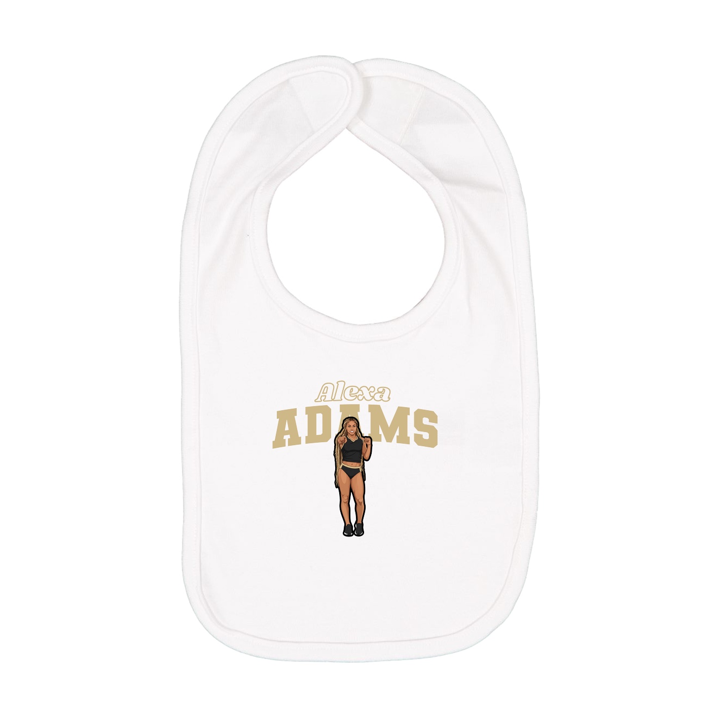 Infant Bib — Name Arch in White