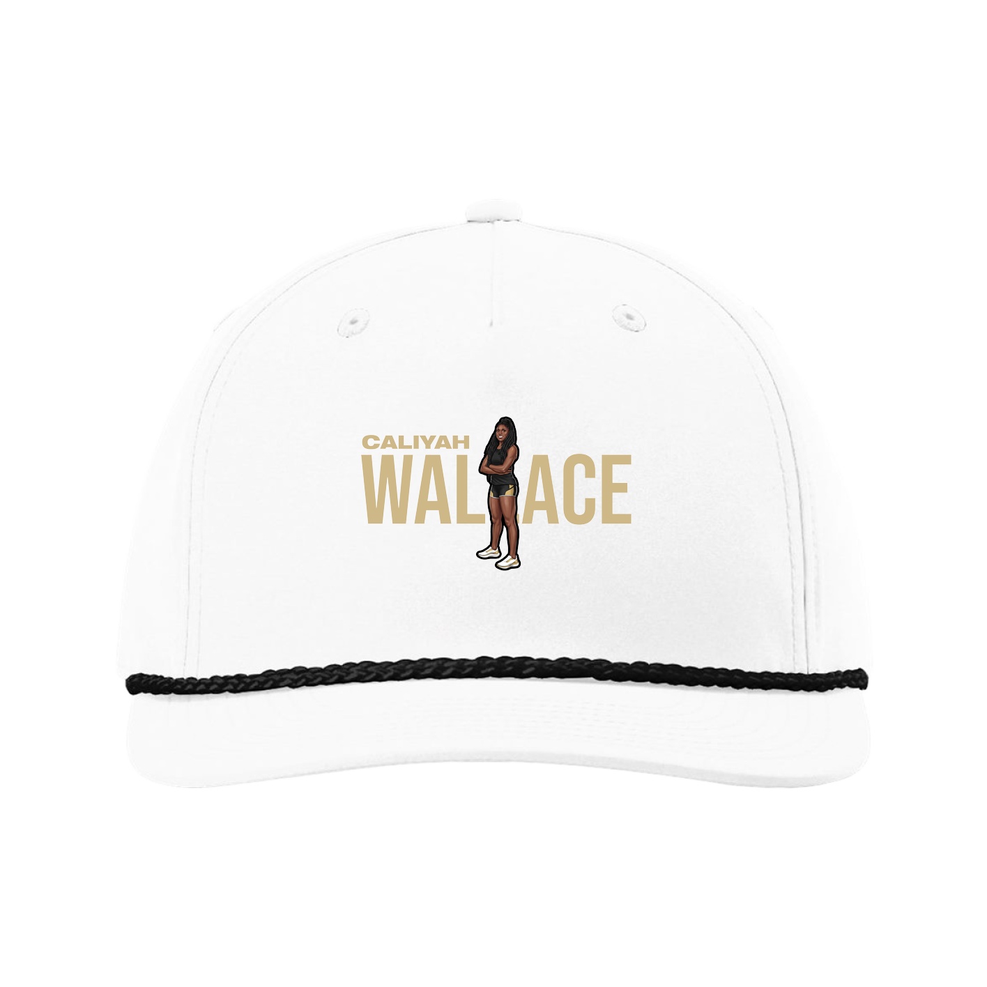 Five-Panel Classic Rope Cap — Player Name in White