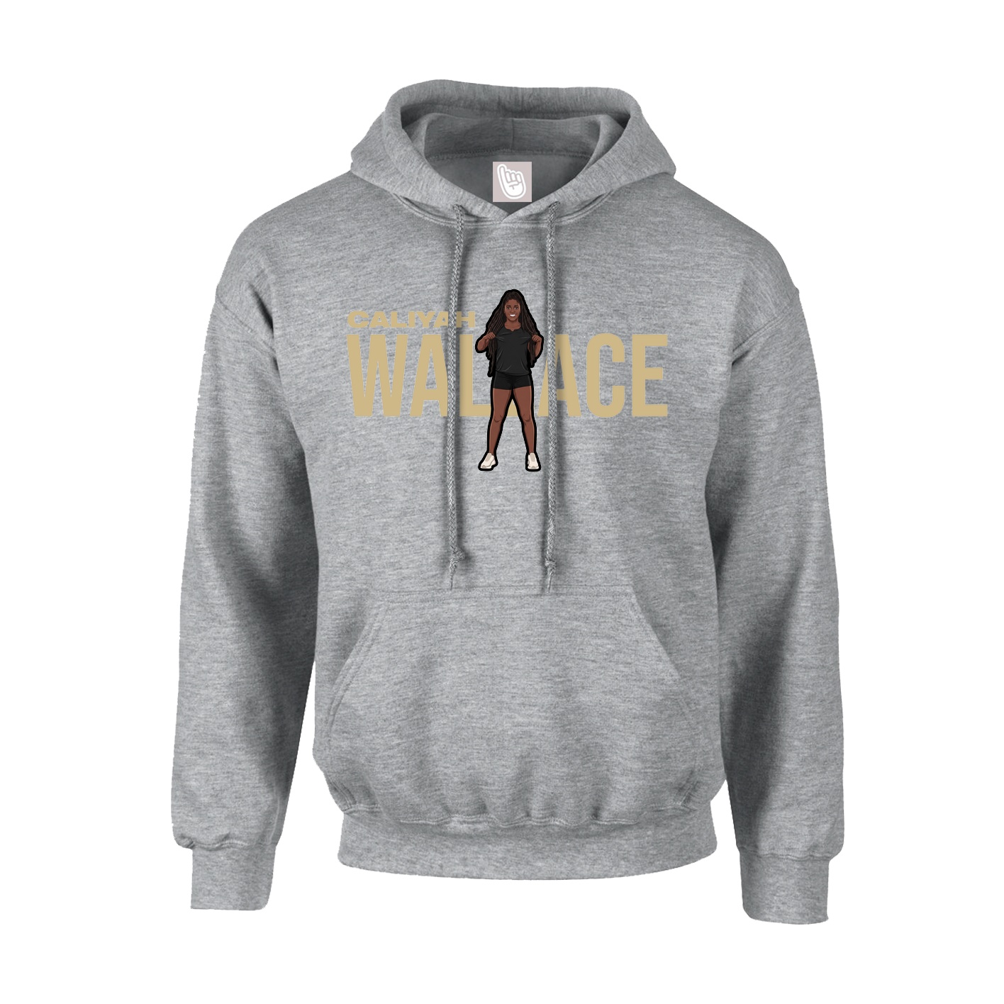 Hoodie — Player Name in Grey