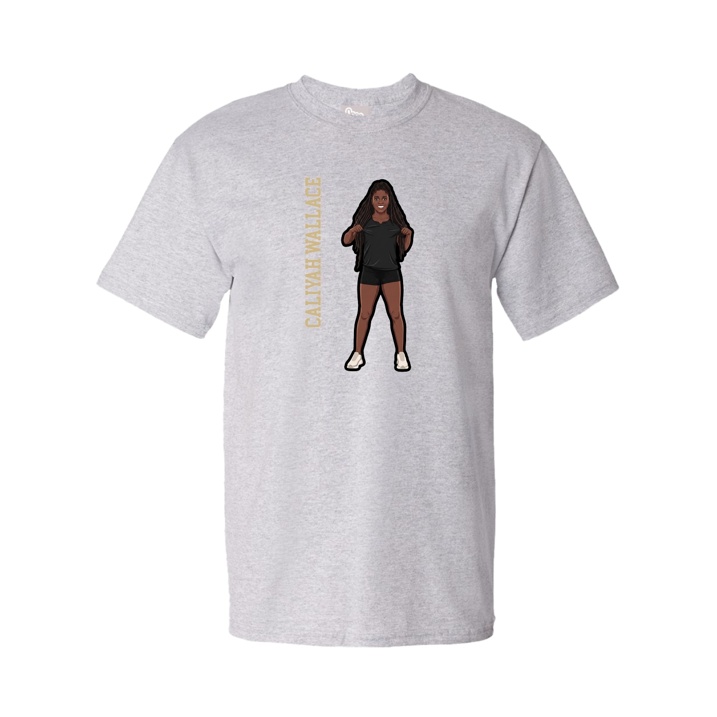 Youth Tee — Name Vertical in Grey