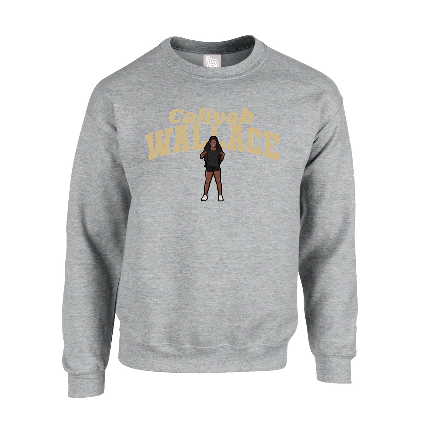 Fleece Crew — Signature Arch in Grey